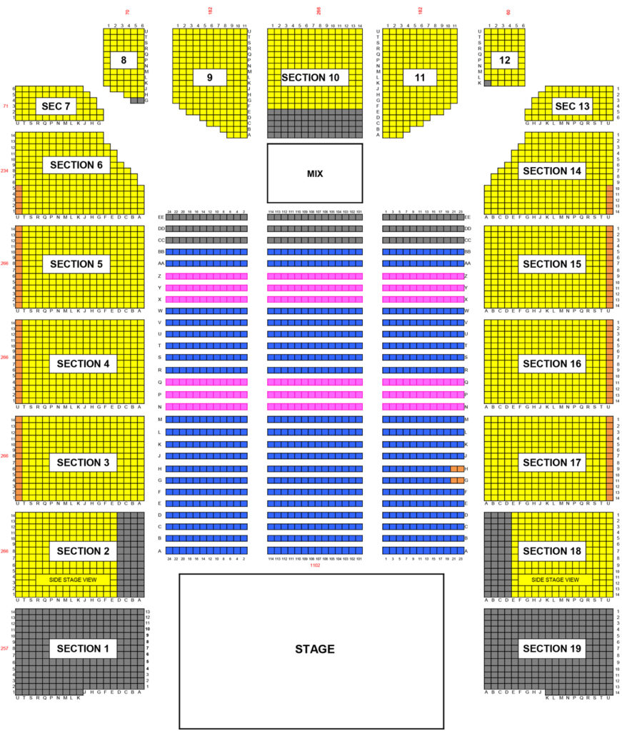 San Jose Pavillion Seating Chart