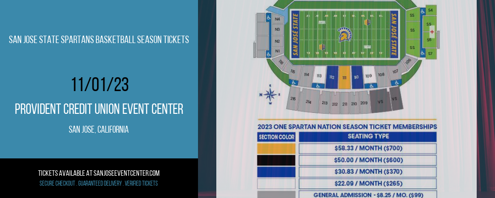 San Jose State Spartans Basketball Season Tickets at Provident Credit Union Event Center